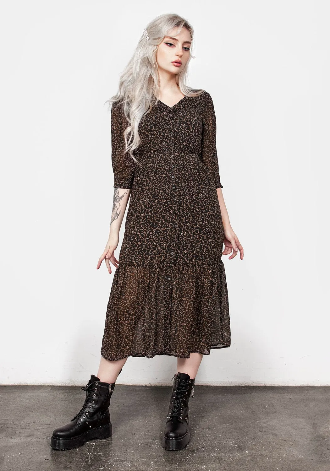 Delphinium Button Up Midi Dress