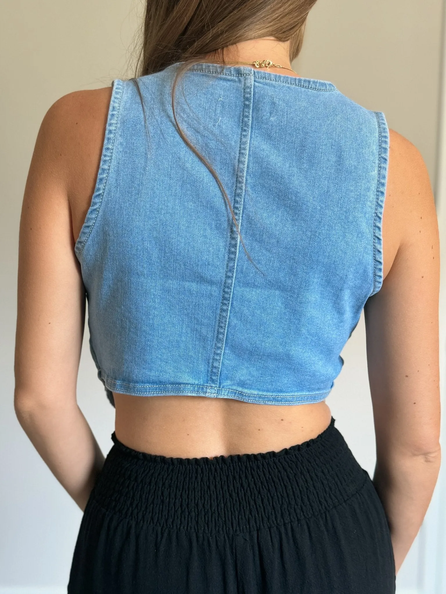 Denim Buttoned Vest