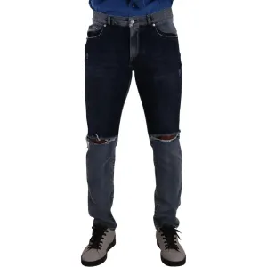 Dolce & Gabbana Chic Slim Fit Tattered Denim