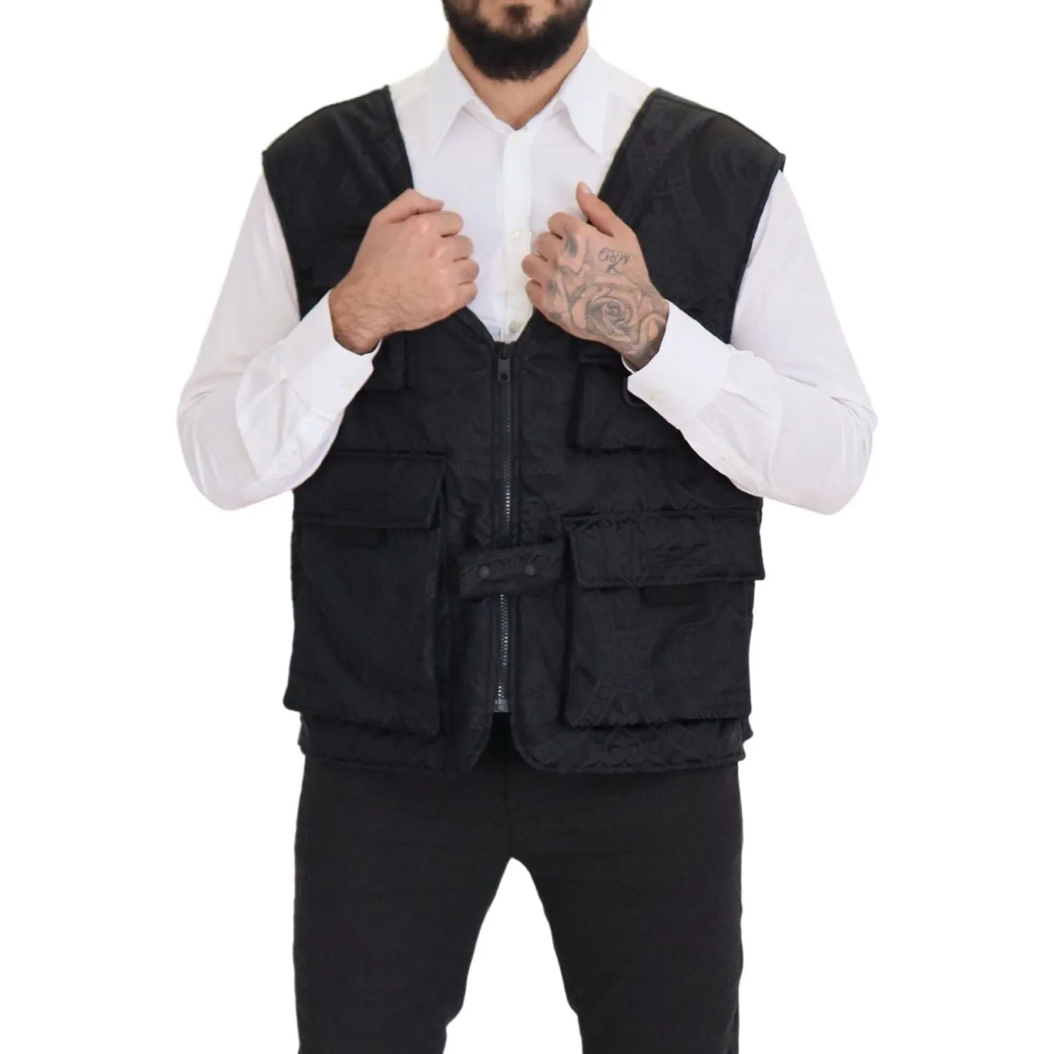 Dolce & Gabbana Elegant Sleeveless Vest Jacket in Black