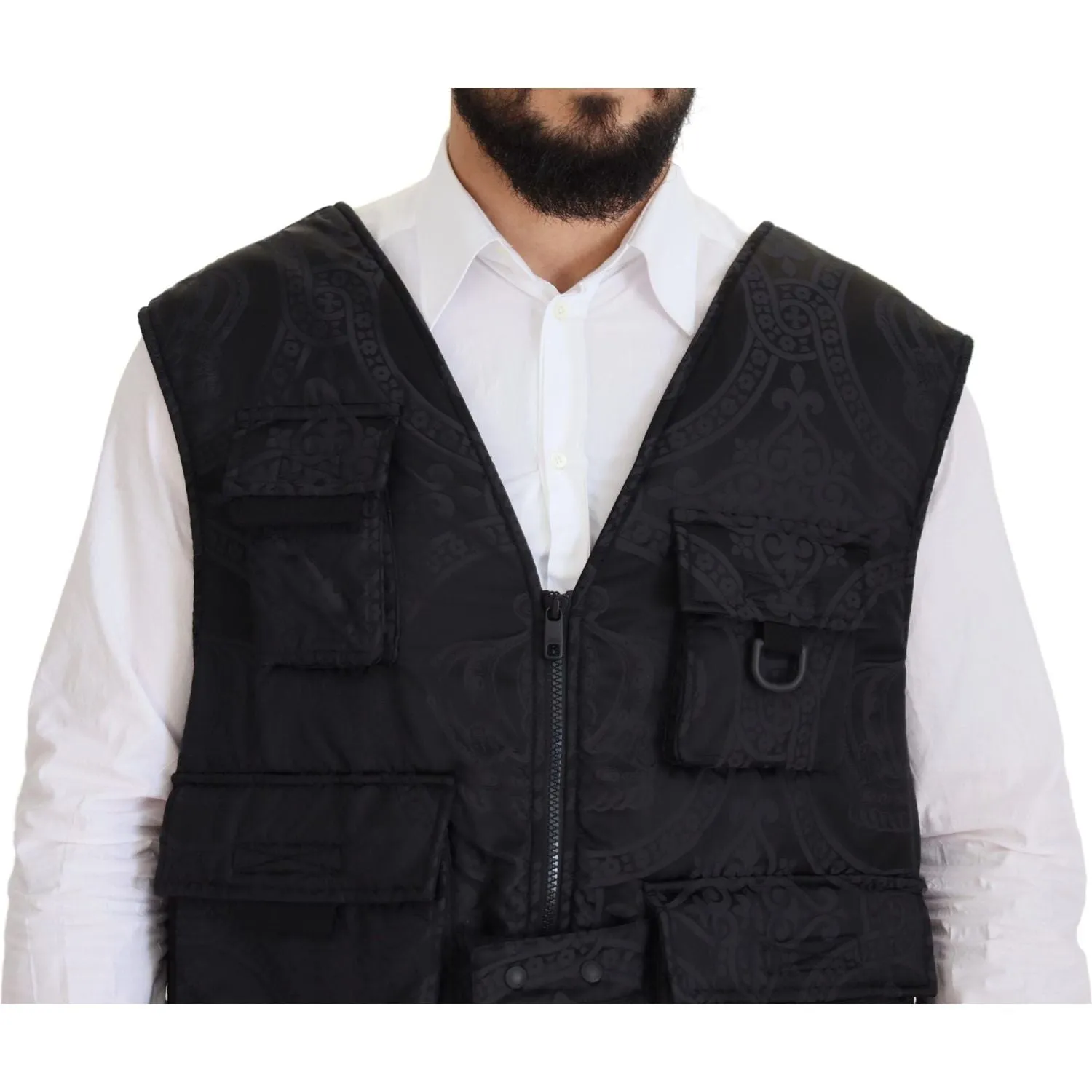 Dolce & Gabbana Elegant Sleeveless Vest Jacket in Black