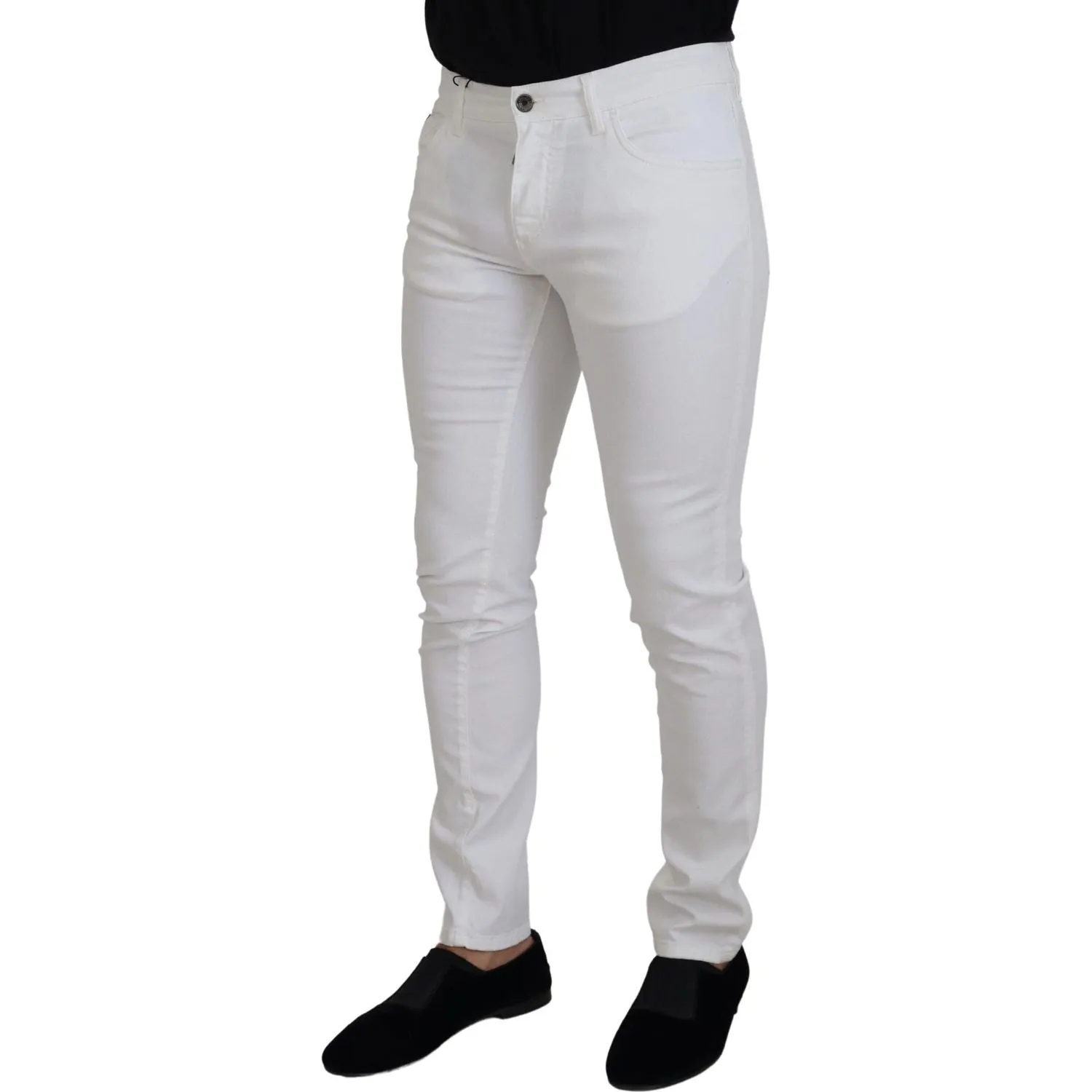 Dolce & Gabbana Elegant Slim Fit White Skinny Jeans