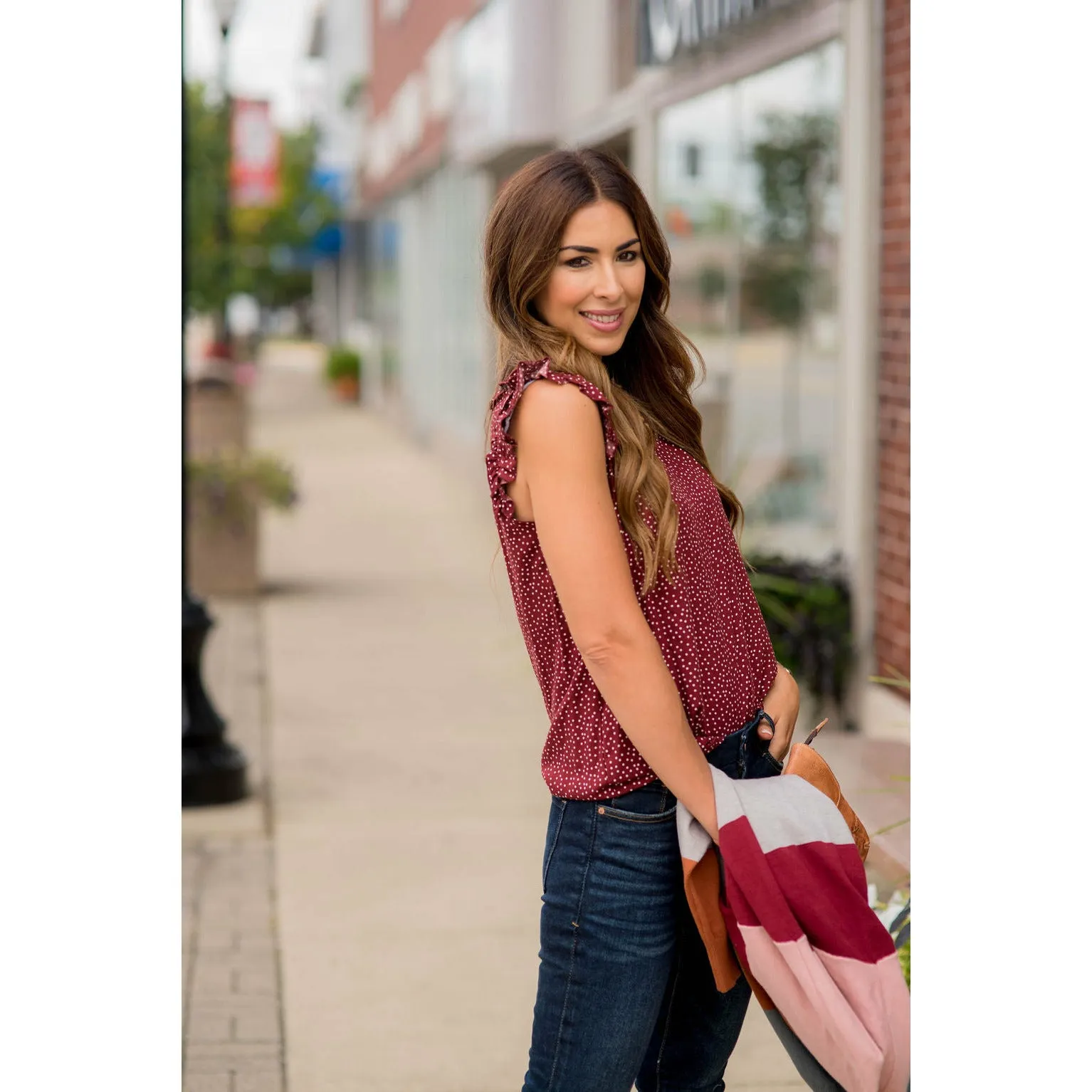 Dottie Ruffle Trim Tank