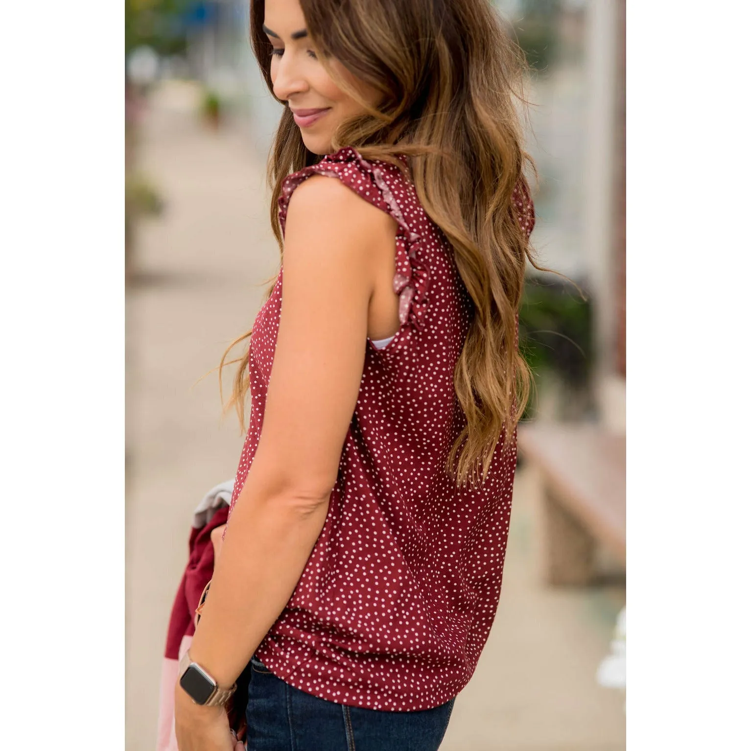 Dottie Ruffle Trim Tank