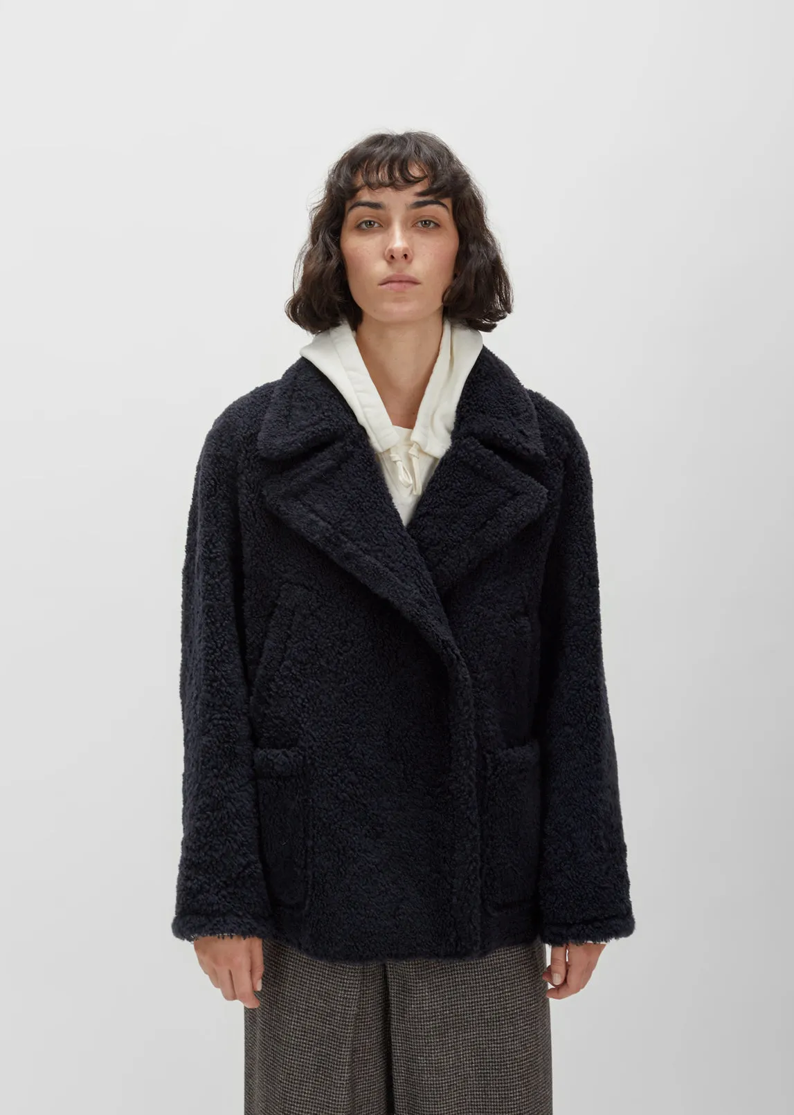 Double Breasted Shearling Coat