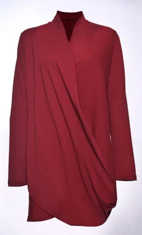 Draped in Style: Fashion-Forward Maroon Tunic