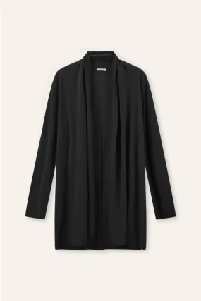 DRAPED wool cardigan (Black)