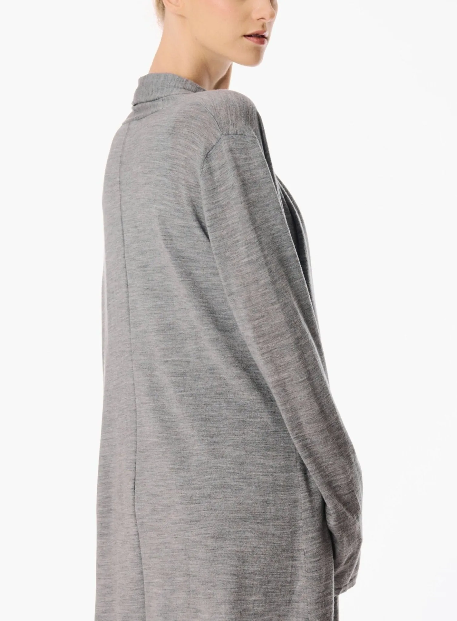 DRAPED wool cardigan (Grey)