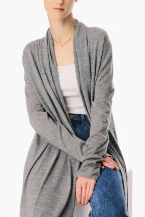 DRAPED wool cardigan (Grey)