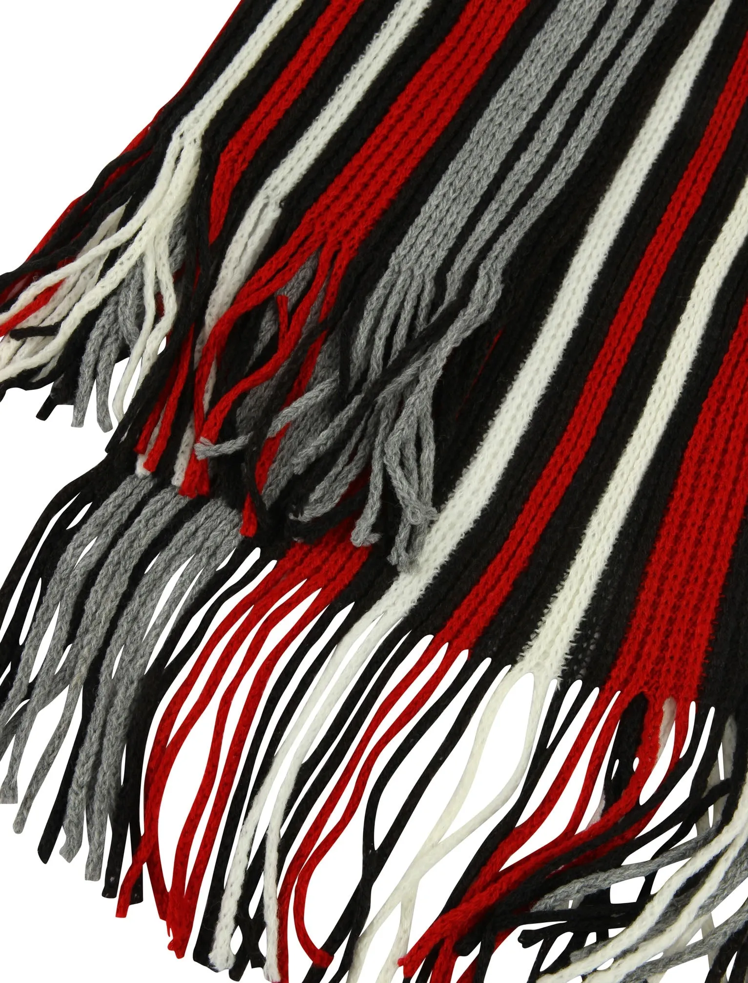 Dylan Striped Cable Knitted Scarf in Red / White