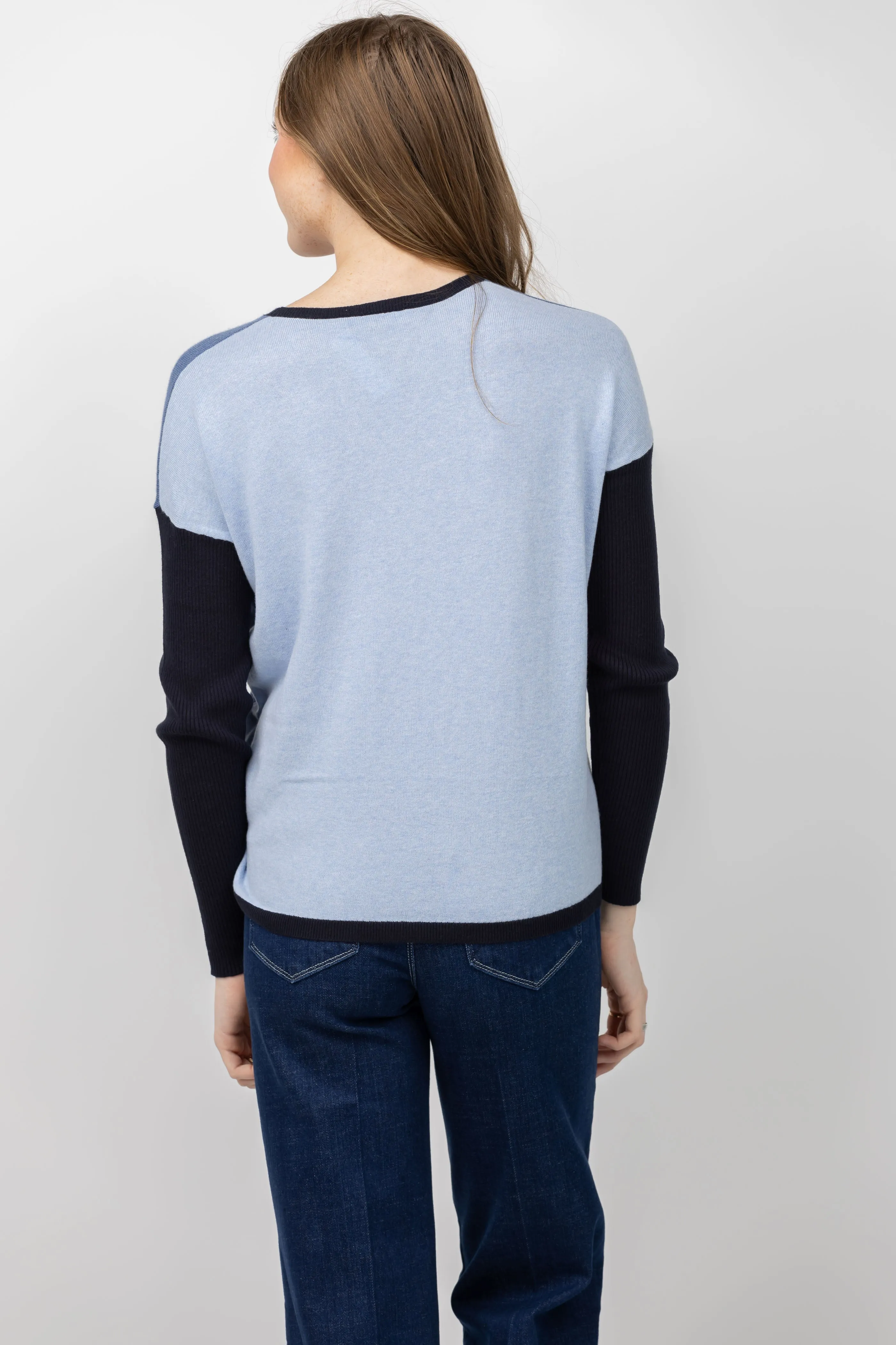 Elliott Lauren Color Block Sweater in Blue