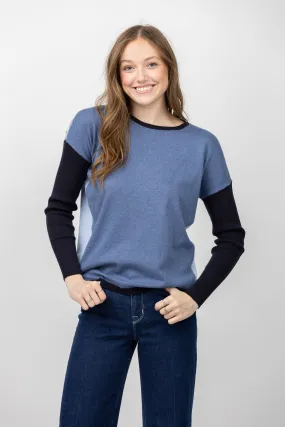 Elliott Lauren Color Block Sweater in Blue