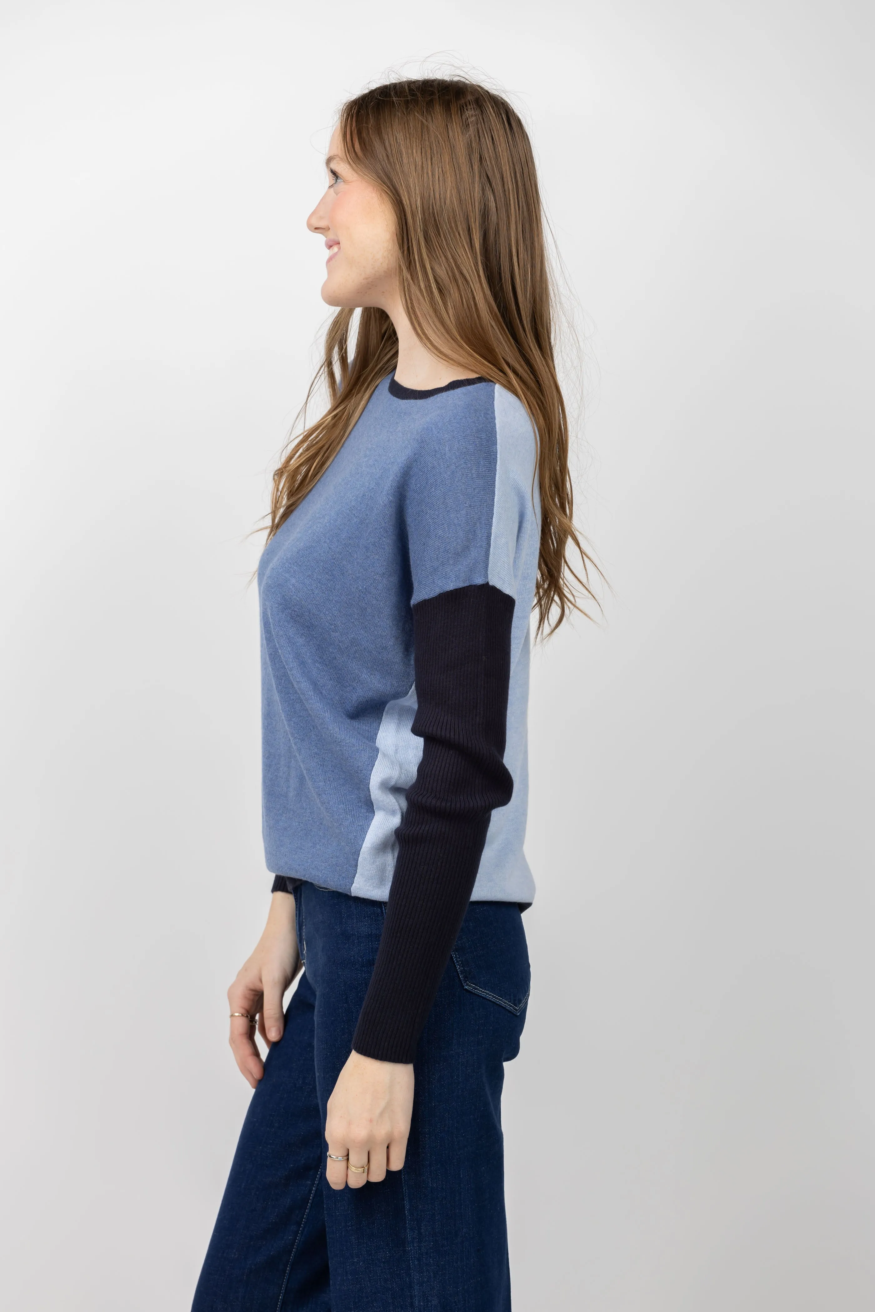 Elliott Lauren Color Block Sweater in Blue