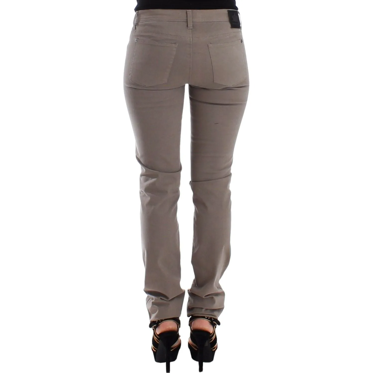 Ermanno Scervino Chic Taupe Skinny Jeans for Elevated Style