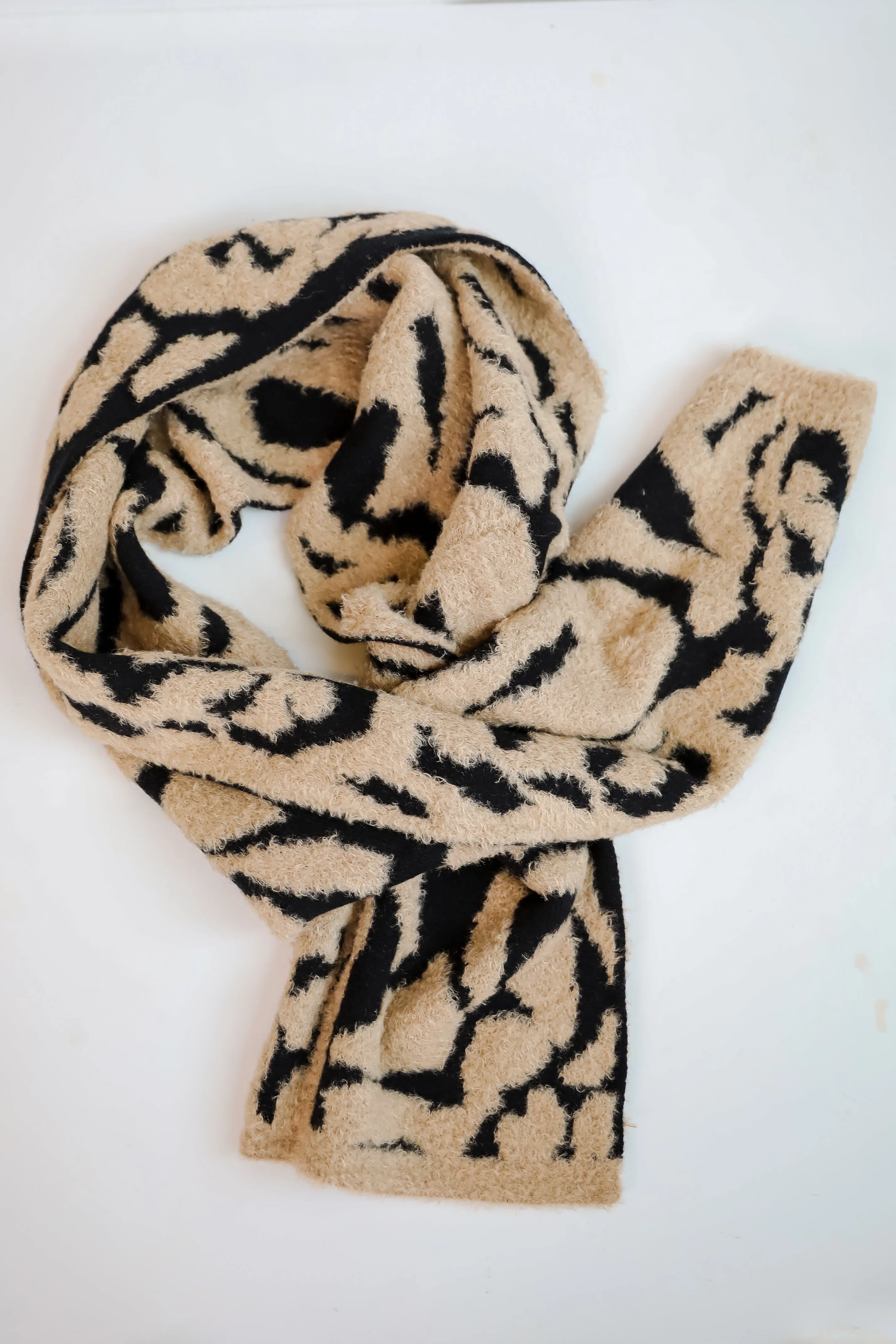 Fierce And Cozy Beige Leopard Scarf