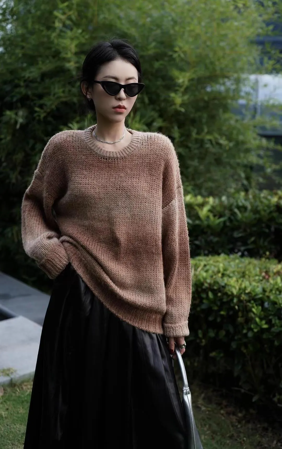 Flytonn-Fall Outfits Women Outwear Streetwear -women fall outfits high street ins style  fall outfits women Lazy Retro Dyed Yarn Gradient Color Sweater Meinuo Wool Knitted Loose Pullover Coat for Women Autumn and Winter