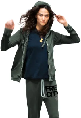 FREE CITY Superfluff Lux Zip Hoodie in Bush