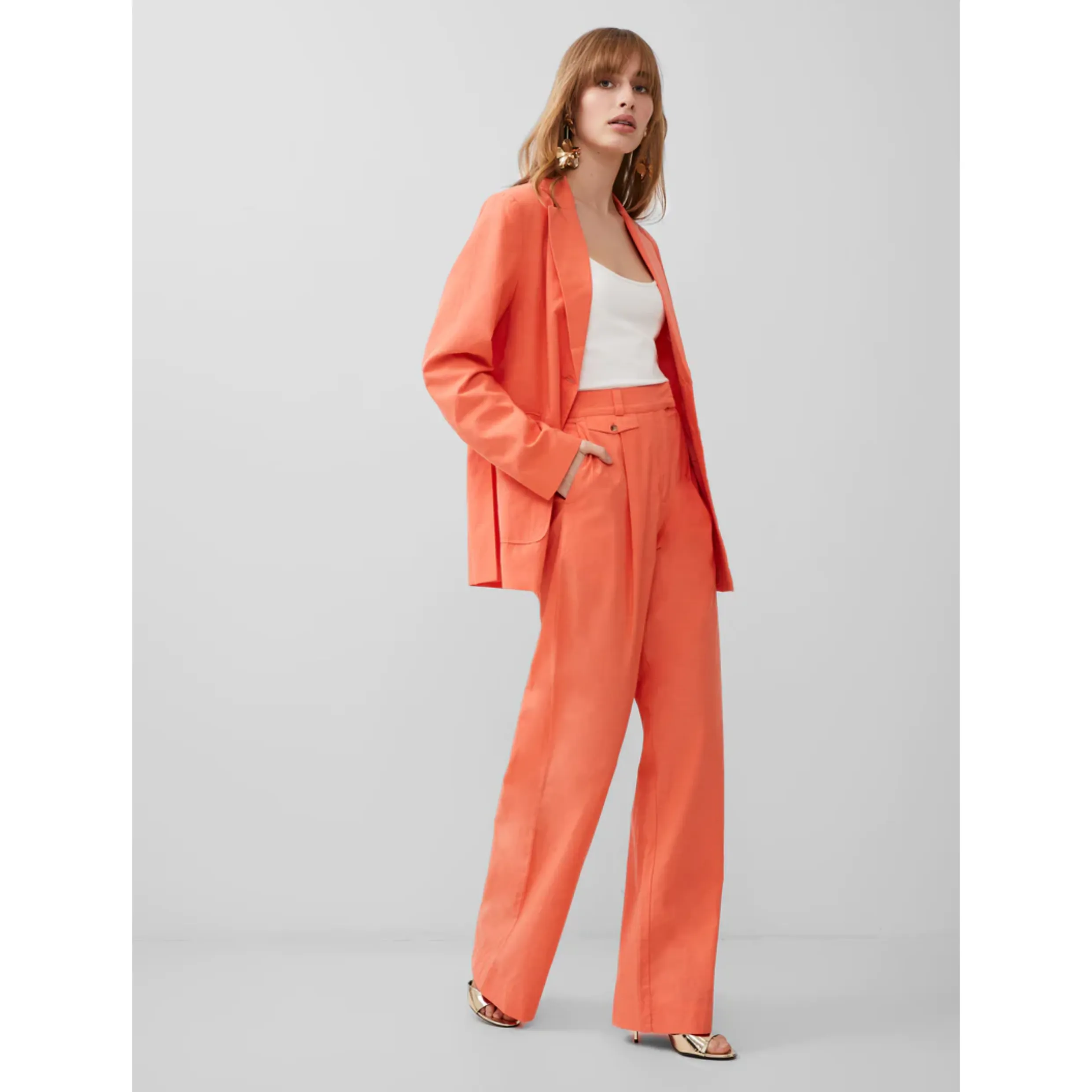 French Connection Alania City Trouser Coral 74WAF