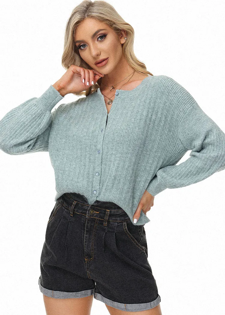 Frieeah Crew Neck Cardigan Sweater