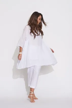 Gathered Side Tunic - White