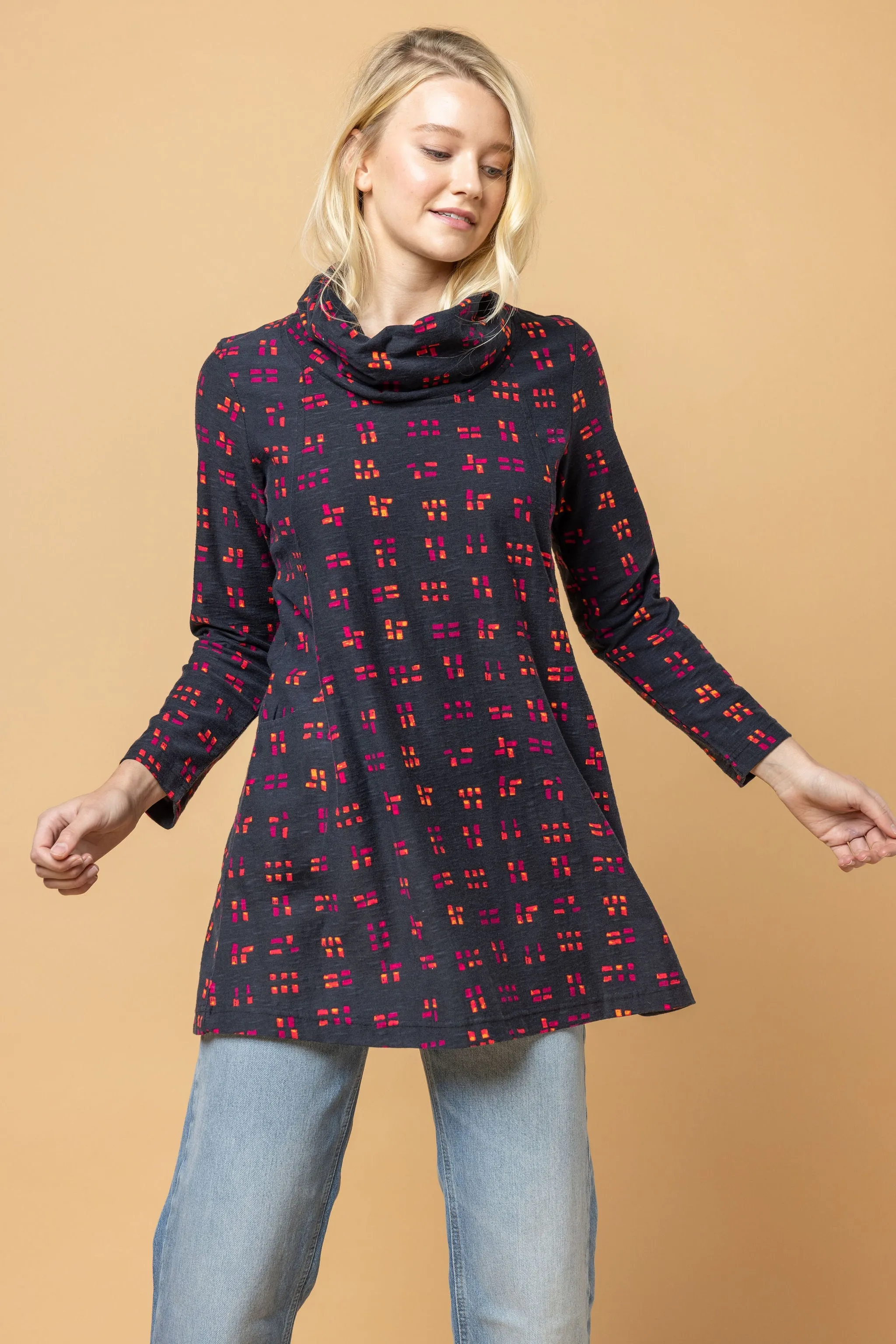 Ginza Print Cowl Tunic