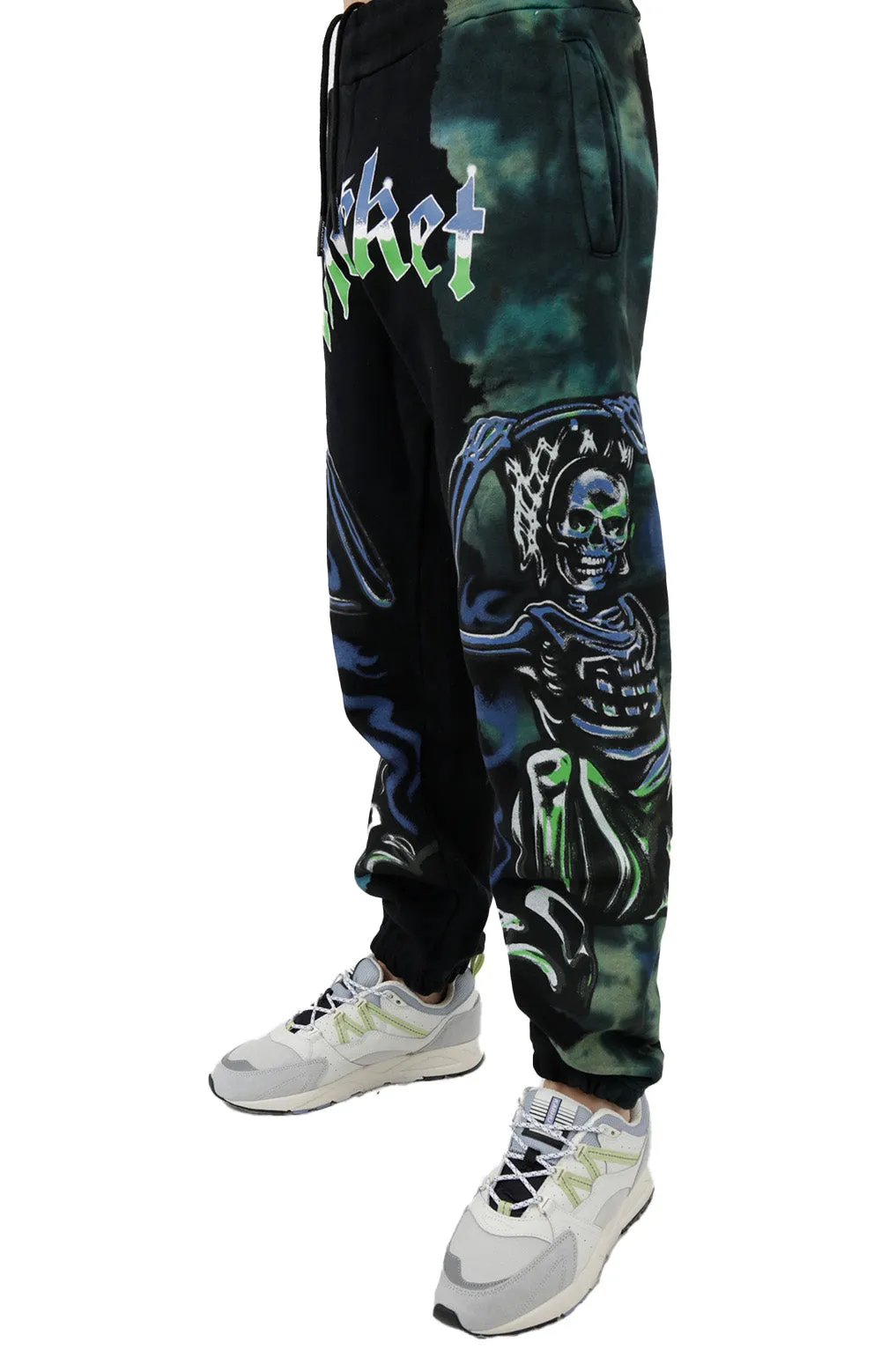 Glow-in-the-Dark Tie-Dye Sweatpants - Black