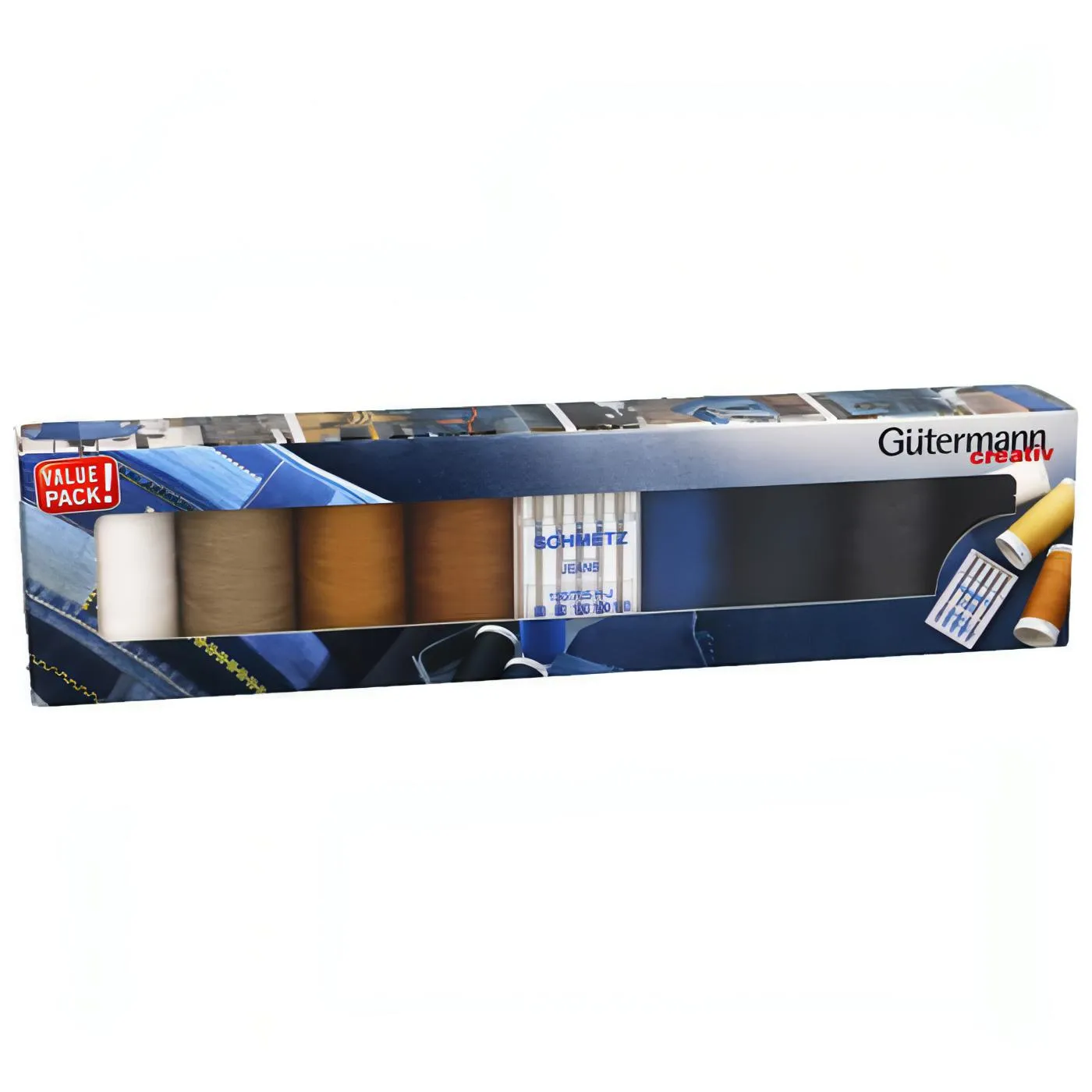 Gutermann creativ 8 x 100m strong thread for Denim   Assorted Jeans Needle Pack