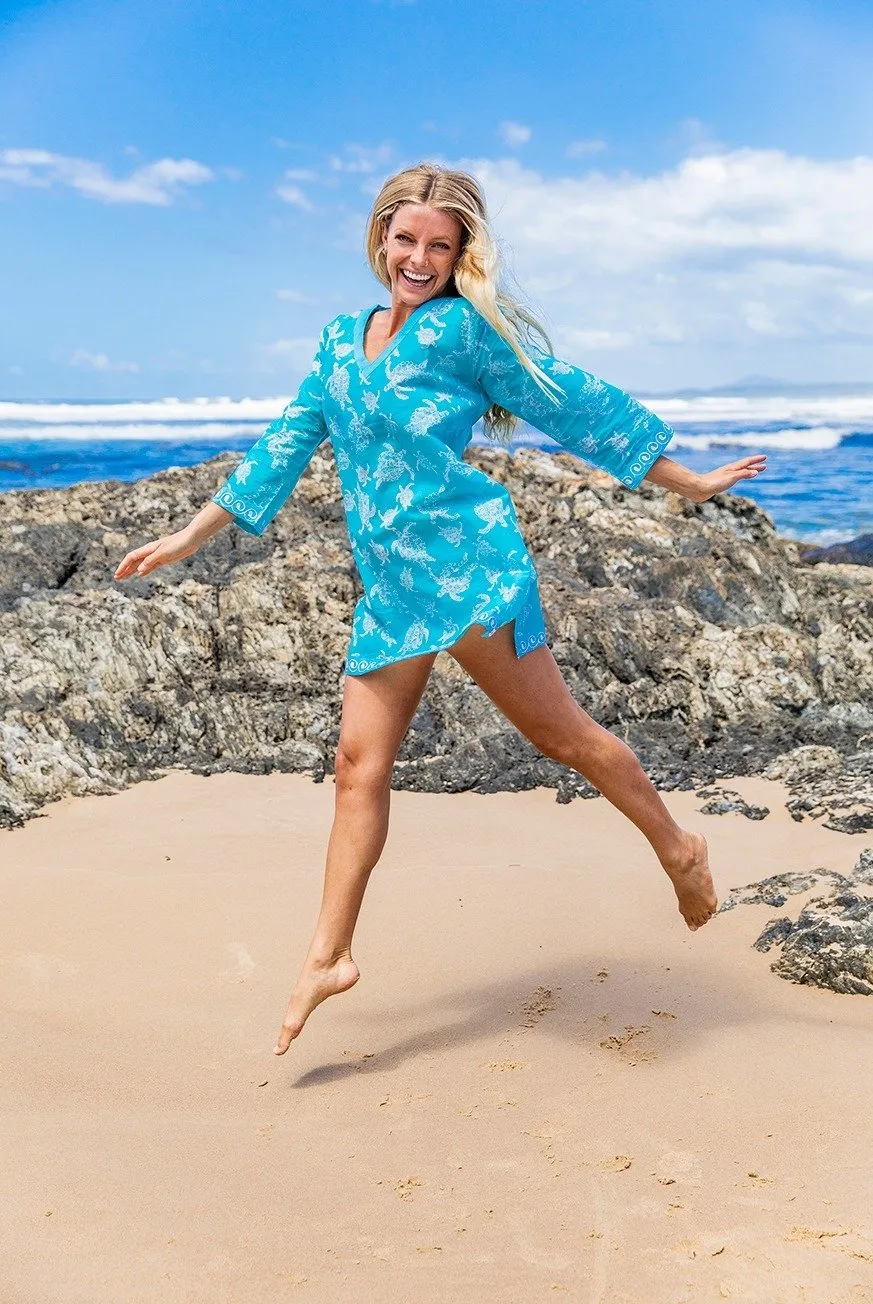 Honu Turtle Cotton Beach Tunic Coverup KV539