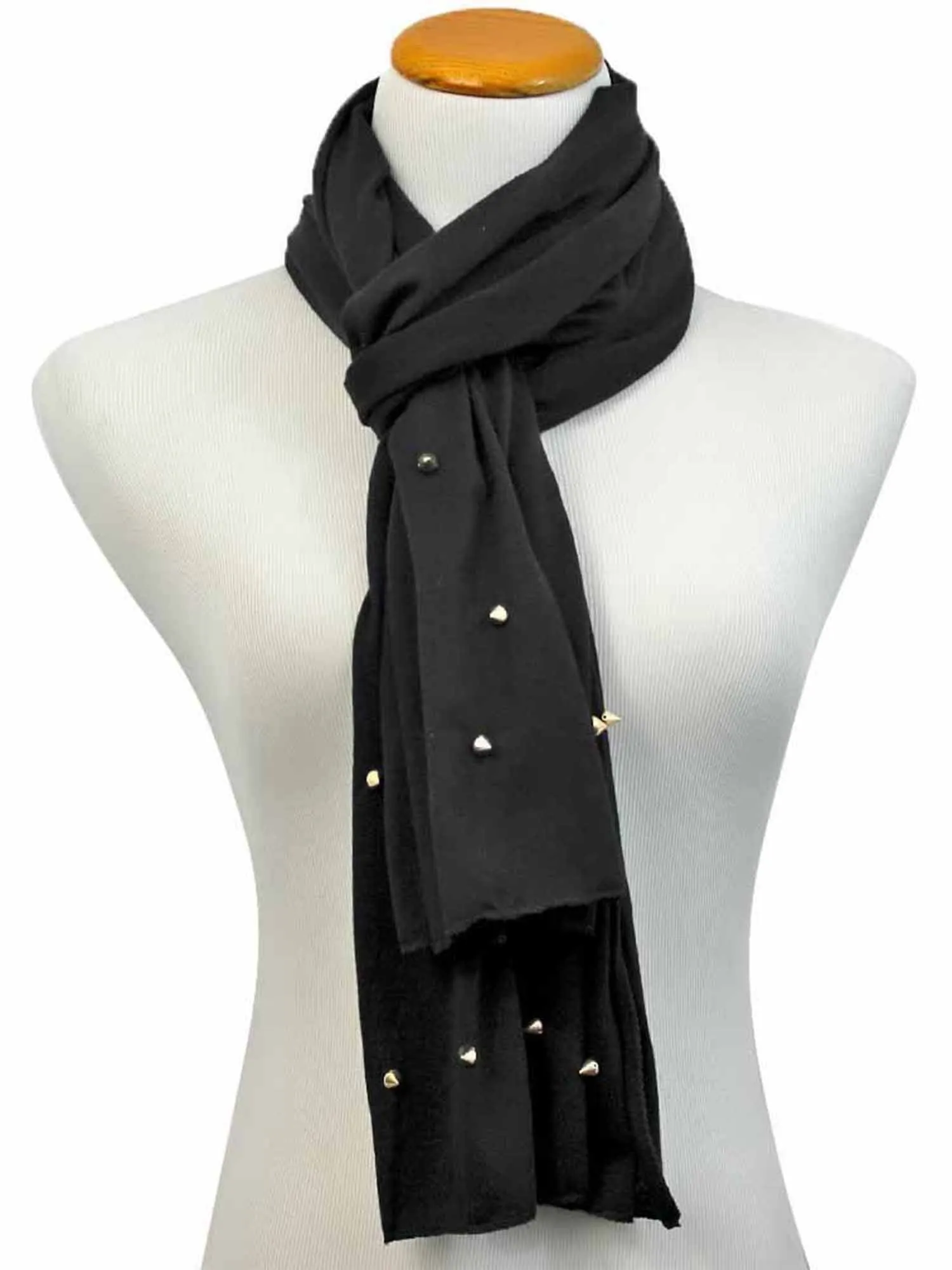 Jersey Knit Scarf Wrap With Spikes