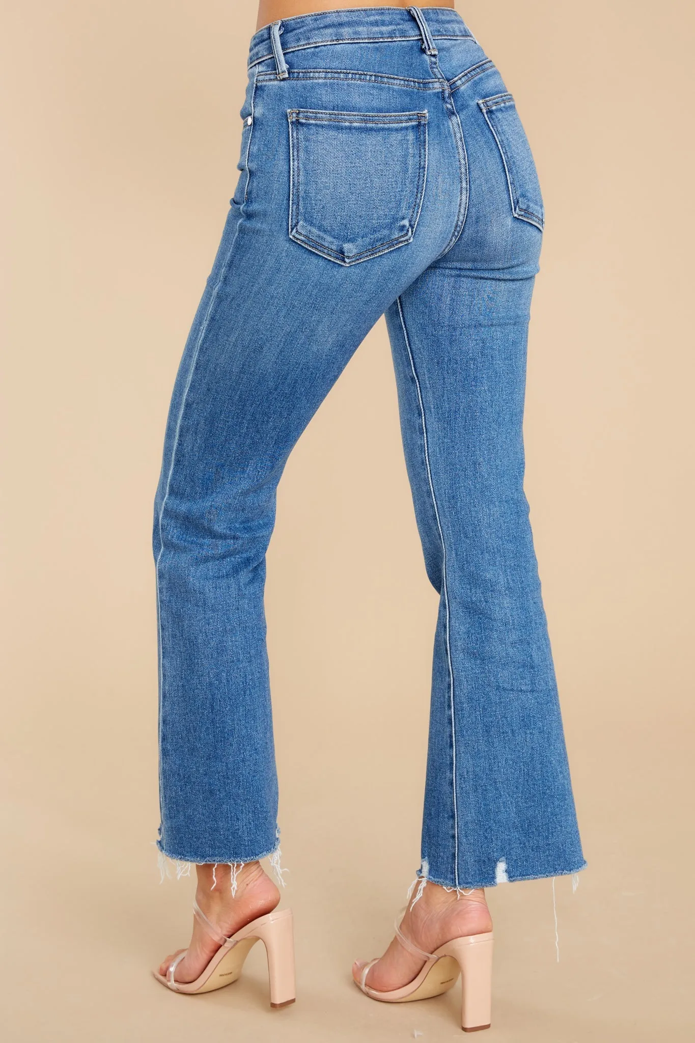 Just About Medium Wash Cropped Flare Jeans