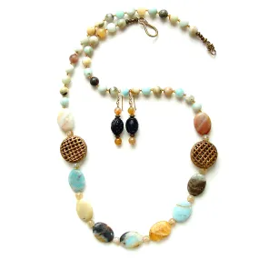 Katrina: Boho Necklace with Amazonite Gemstones