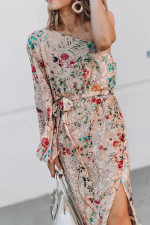 Keep It Lovely Floral One-Shoulder Midi Dress