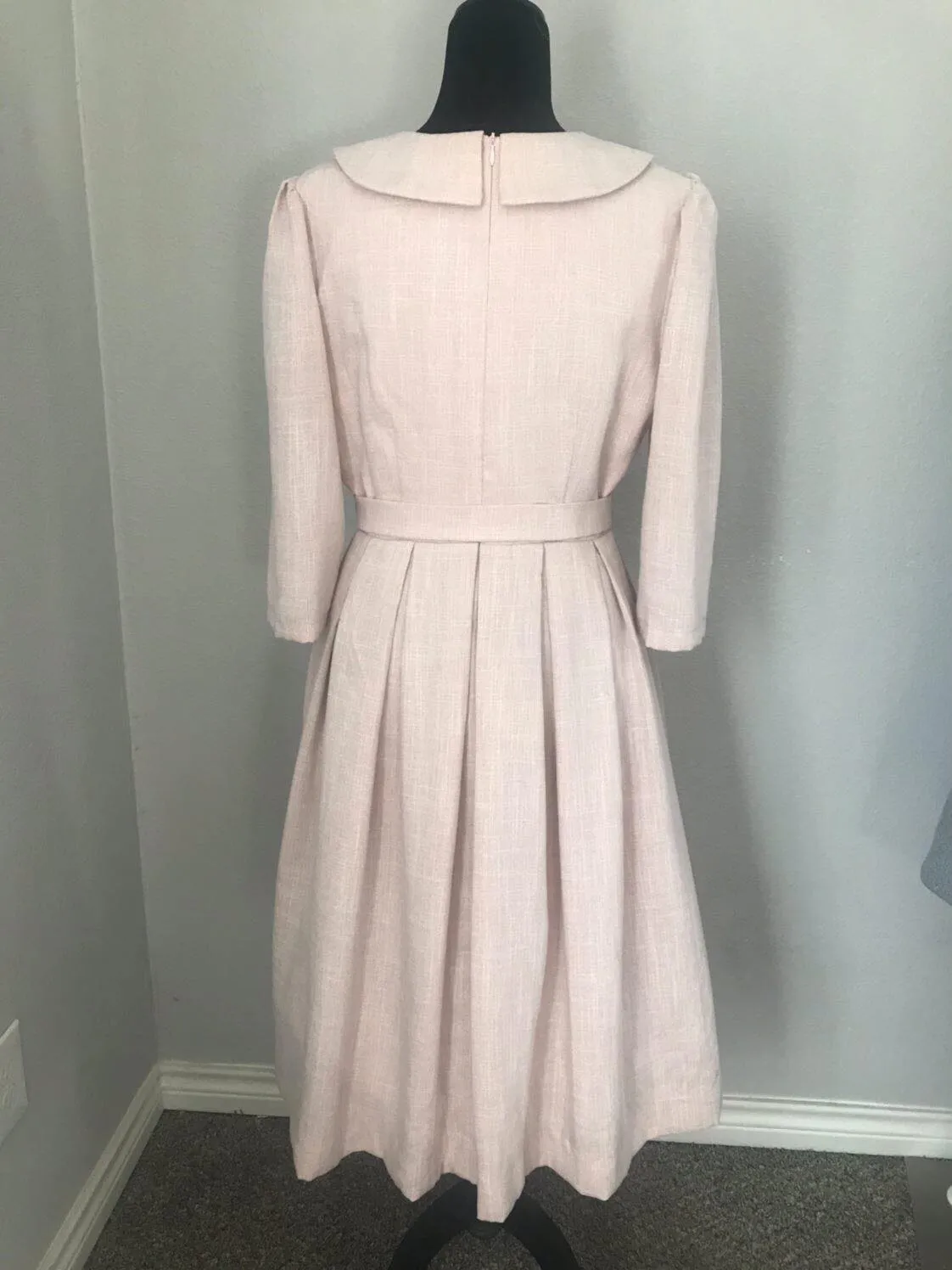 Kennedy Dress in Linen sand pink