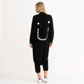 Kerri Rosenthal - London Super Long Cardigan in Oh Hi Happy Black