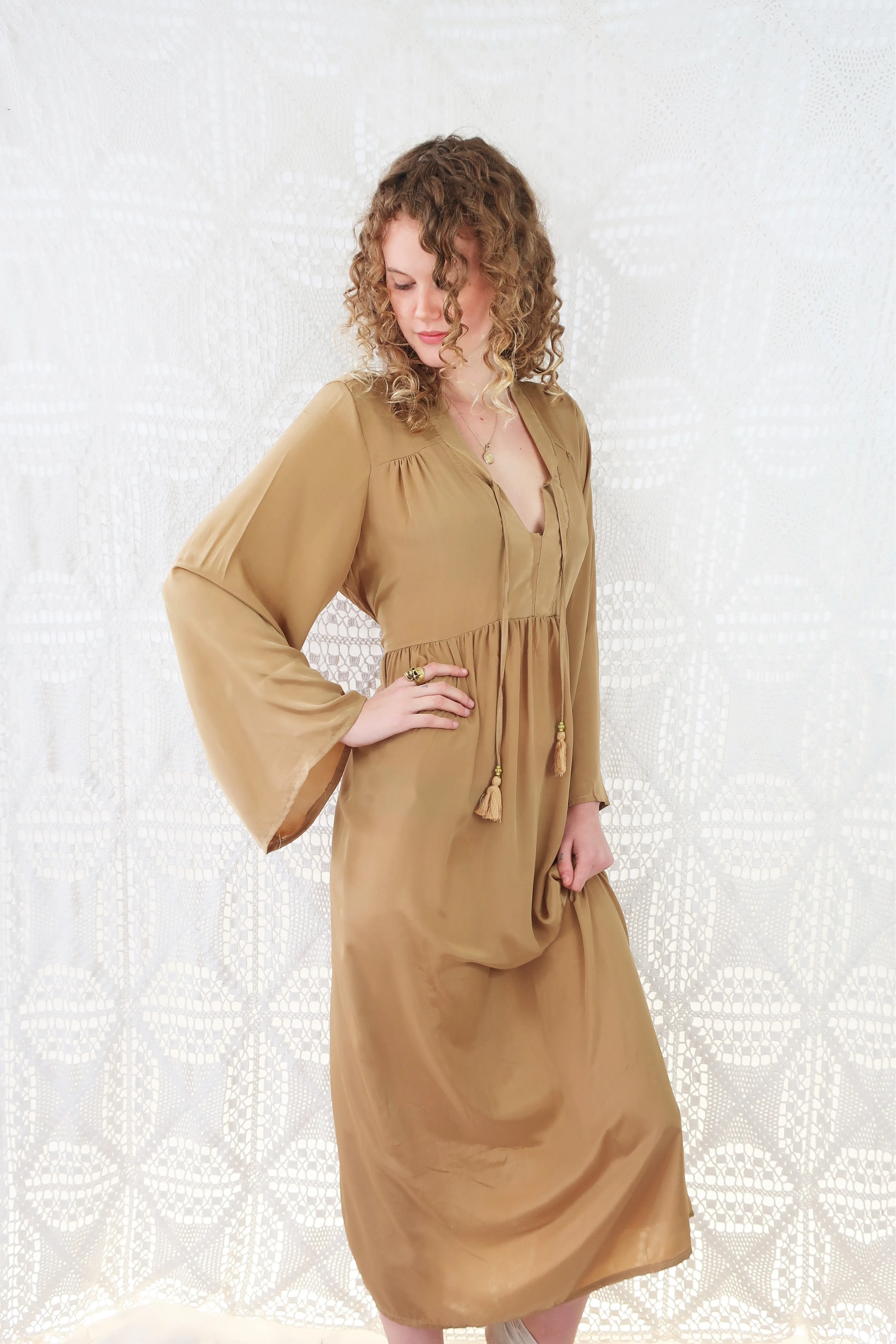 Khroma Gaia Kaftan Dress in Golden Sands - Free Size