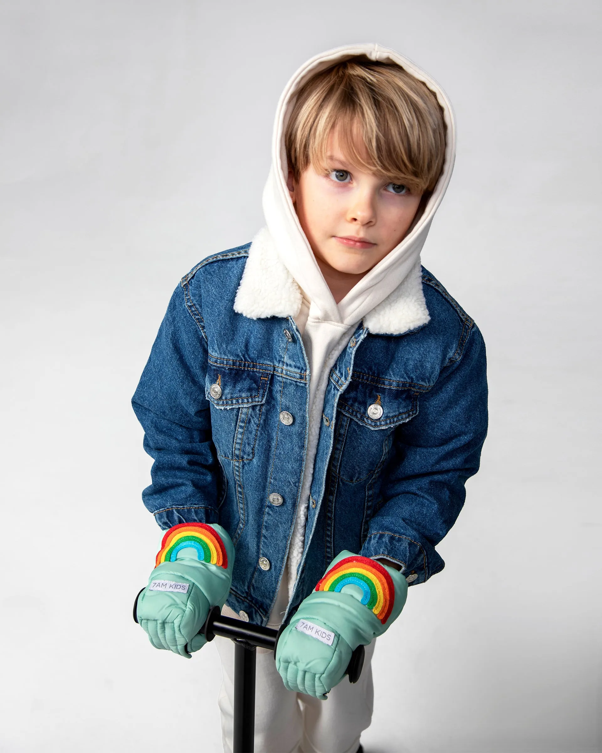 Kids Scooter Warmmuffs - Rainbow Appliqué