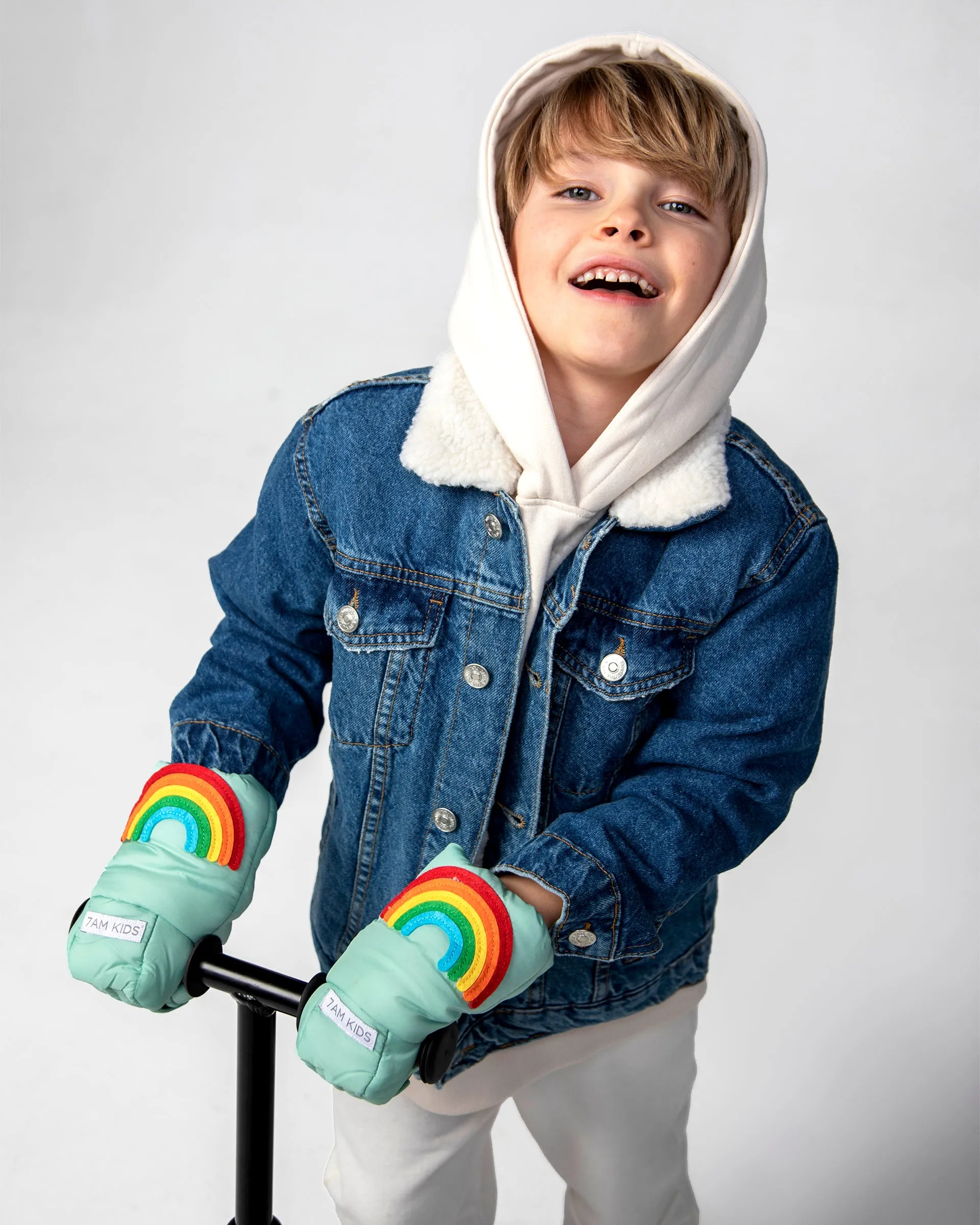 Kids Scooter Warmmuffs - Rainbow Appliqué