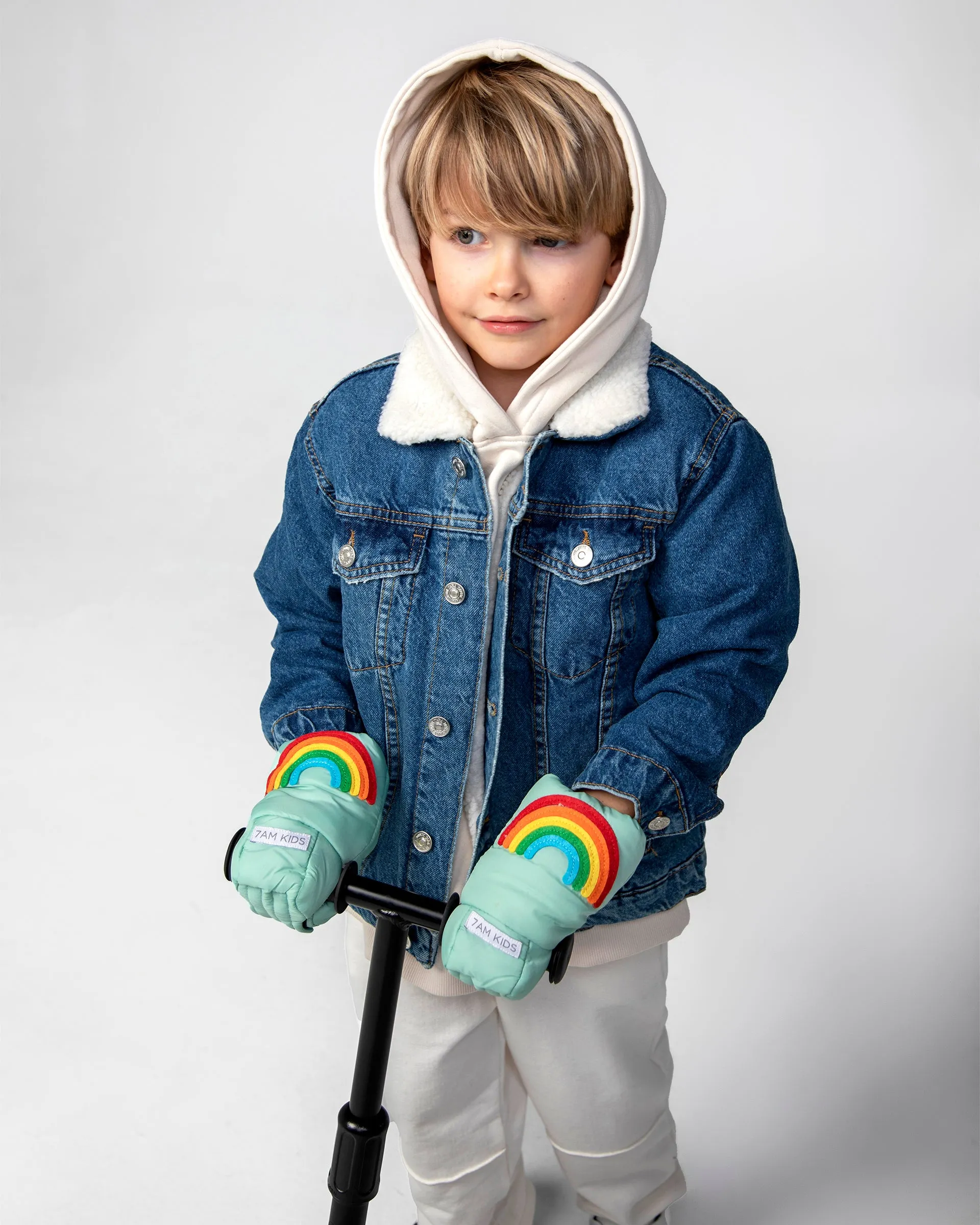 Kids Scooter Warmmuffs - Rainbow Appliqué