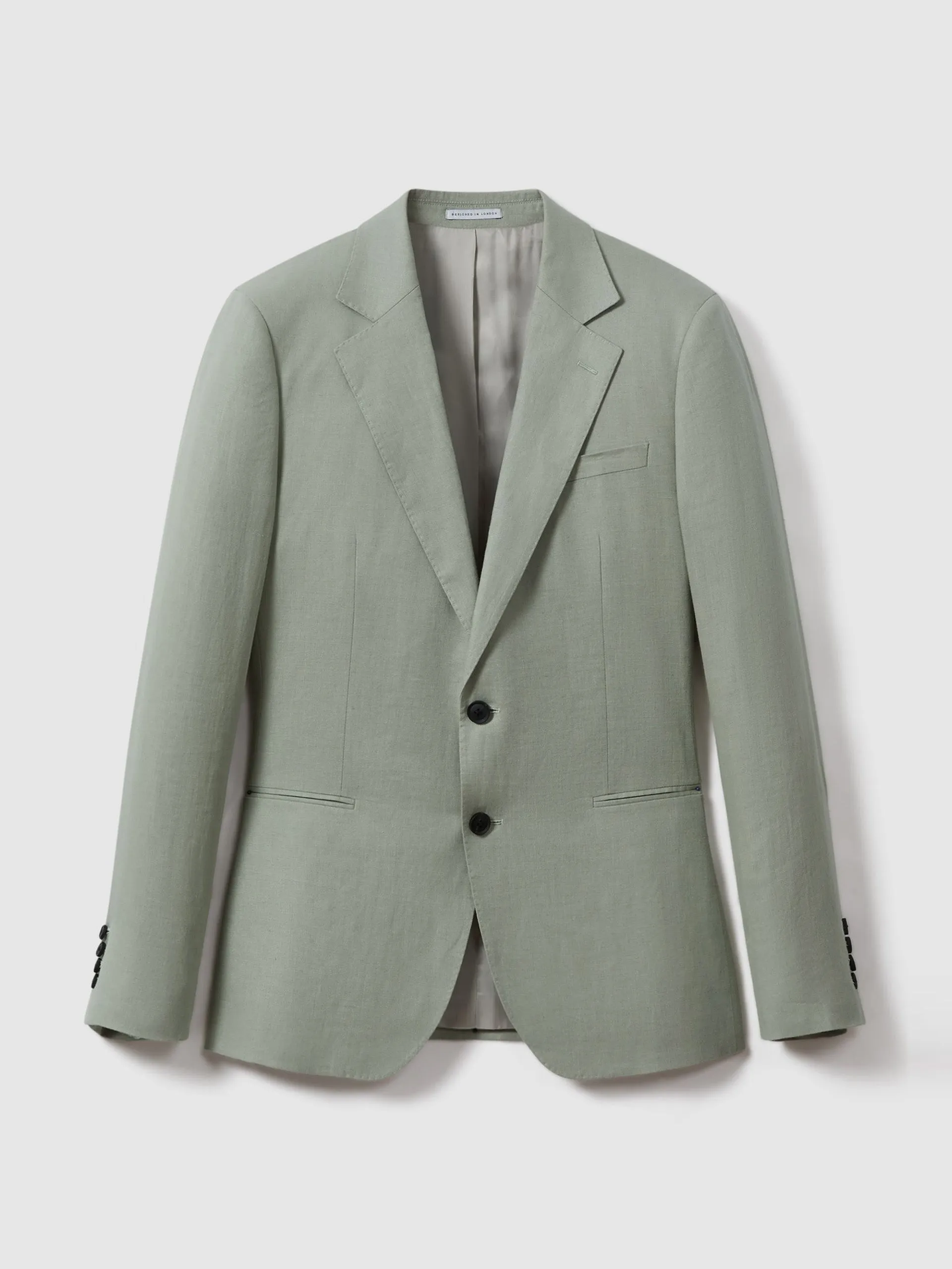 Kin slim fit single breasted linen blazer