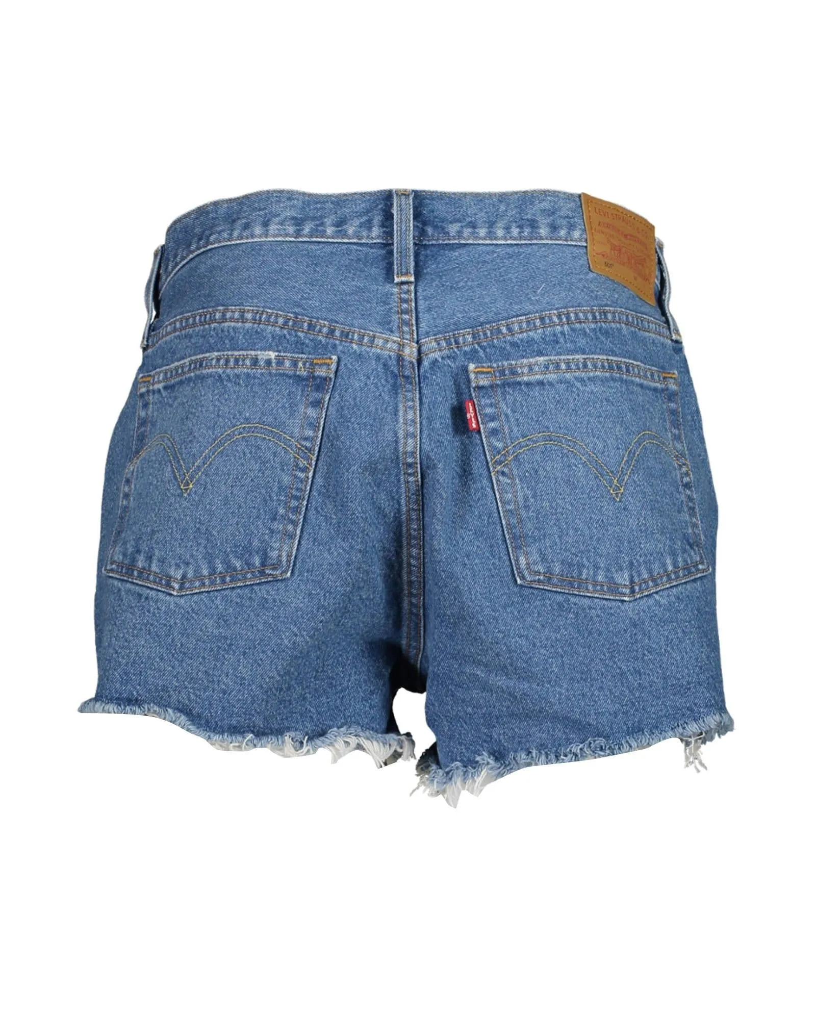 Levis Womens 501 Short Jeans Distressed Hem Blue