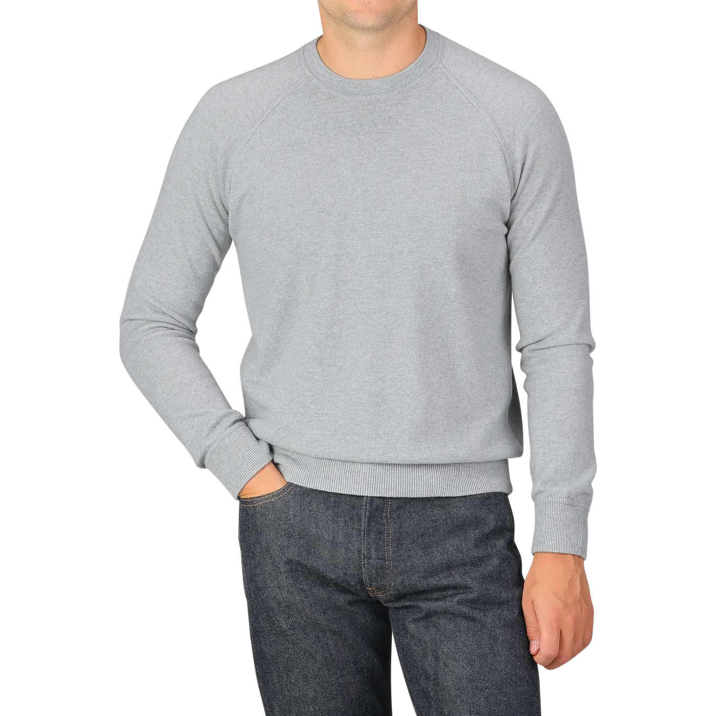 Light Grey Wool Cashmere College Sweater