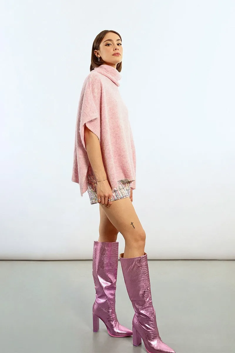 Lili Sidonio Light Pink Multi Poncho