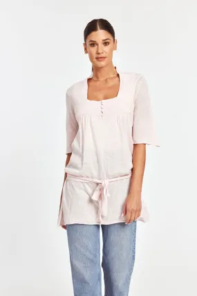 Linen Cotton Blend Belted Tunic