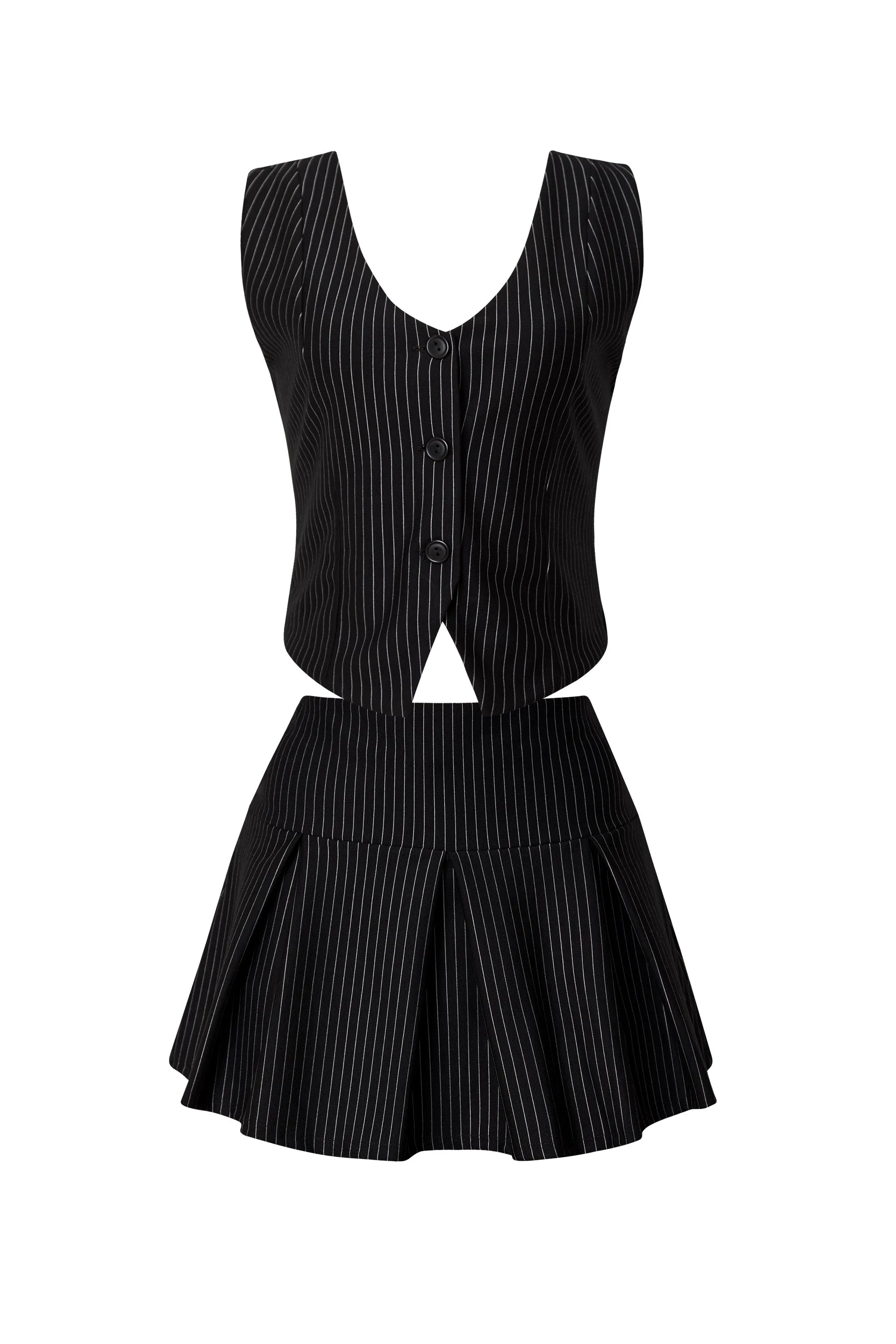 Luisa Black Stripe Vest