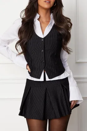 Luisa Black Stripe Vest