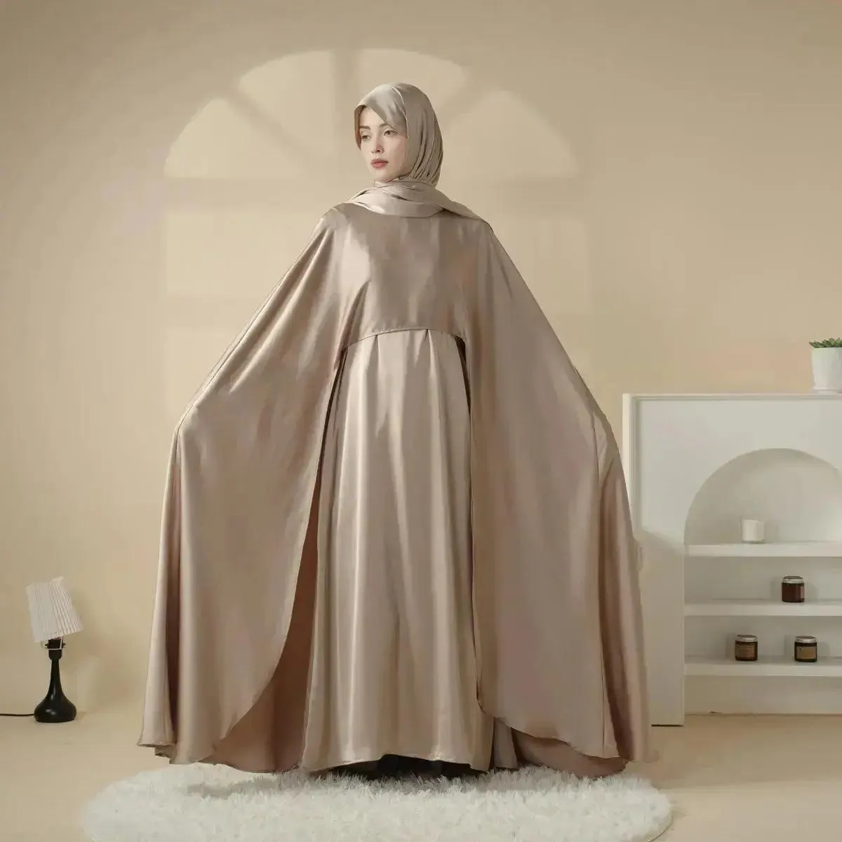 Luxury Wedding Abaya 3-Piece Bridal Abaya Set (MOA044)