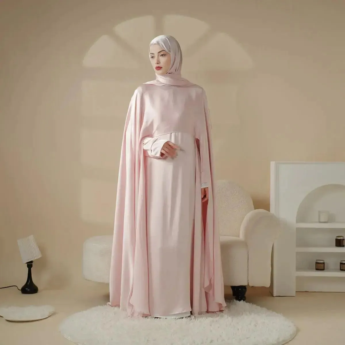 Luxury Wedding Abaya 3-Piece Bridal Abaya Set (MOA044)