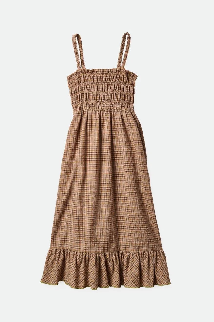 Malta Seersucker Midi Dress - Sand