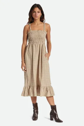 Malta Seersucker Midi Dress - Sand