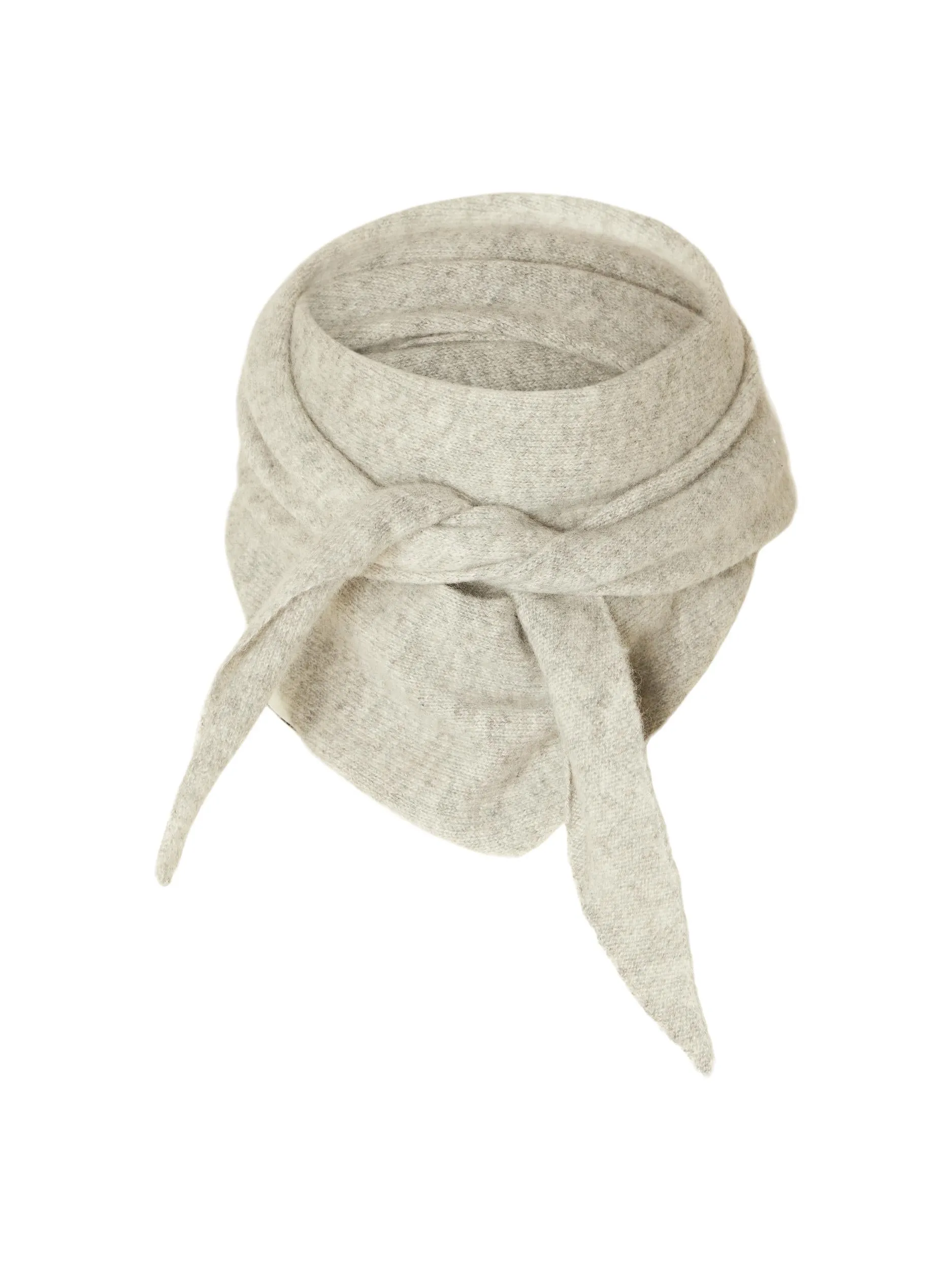 Manila Knit Cashmere Scarf - Light Grey Melange